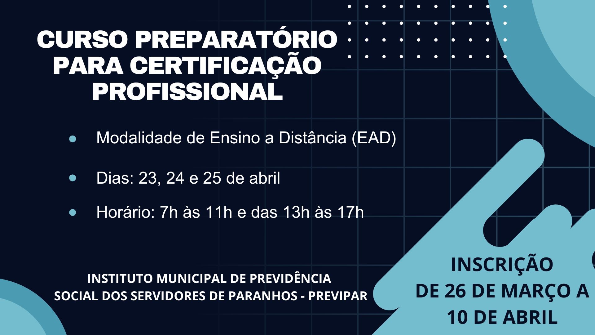 Curso preparatório para certificação profissional